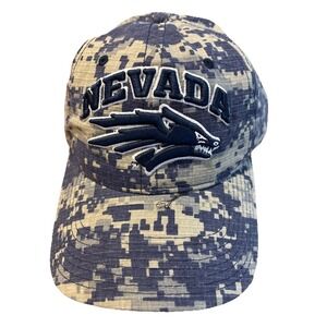 Vtg NCAA Nevada Reno Wolf Pack Football Camouflage Adjustable Hat